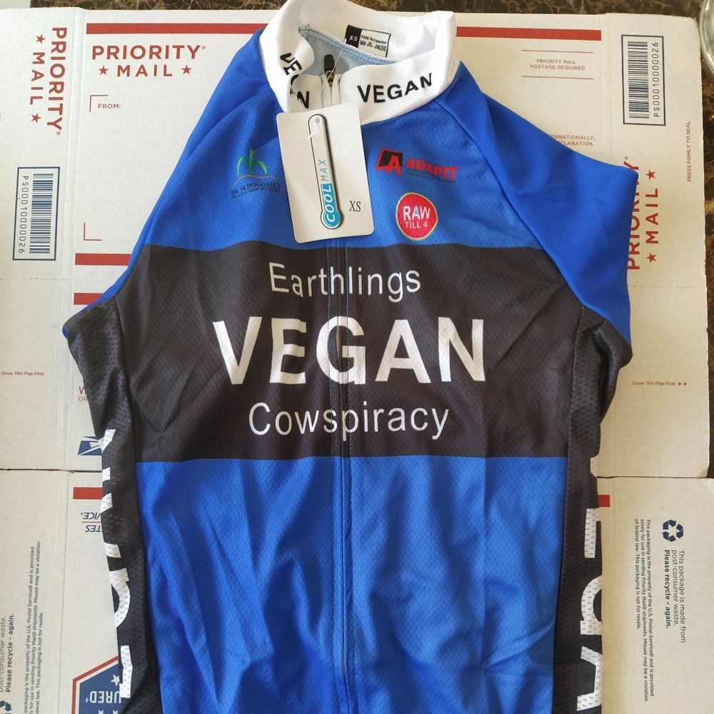 Vegan Blue Cycling Jersey XS